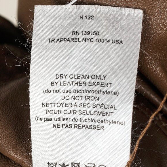 The Row Brown Leather Pull-On Skinny Pants - Picture 8 of 8